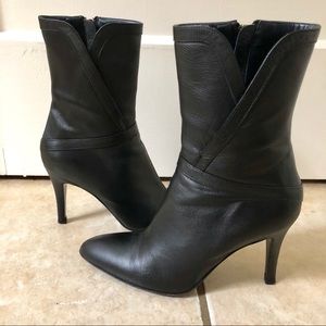 Fornarina Black Leather Heeled Boots
